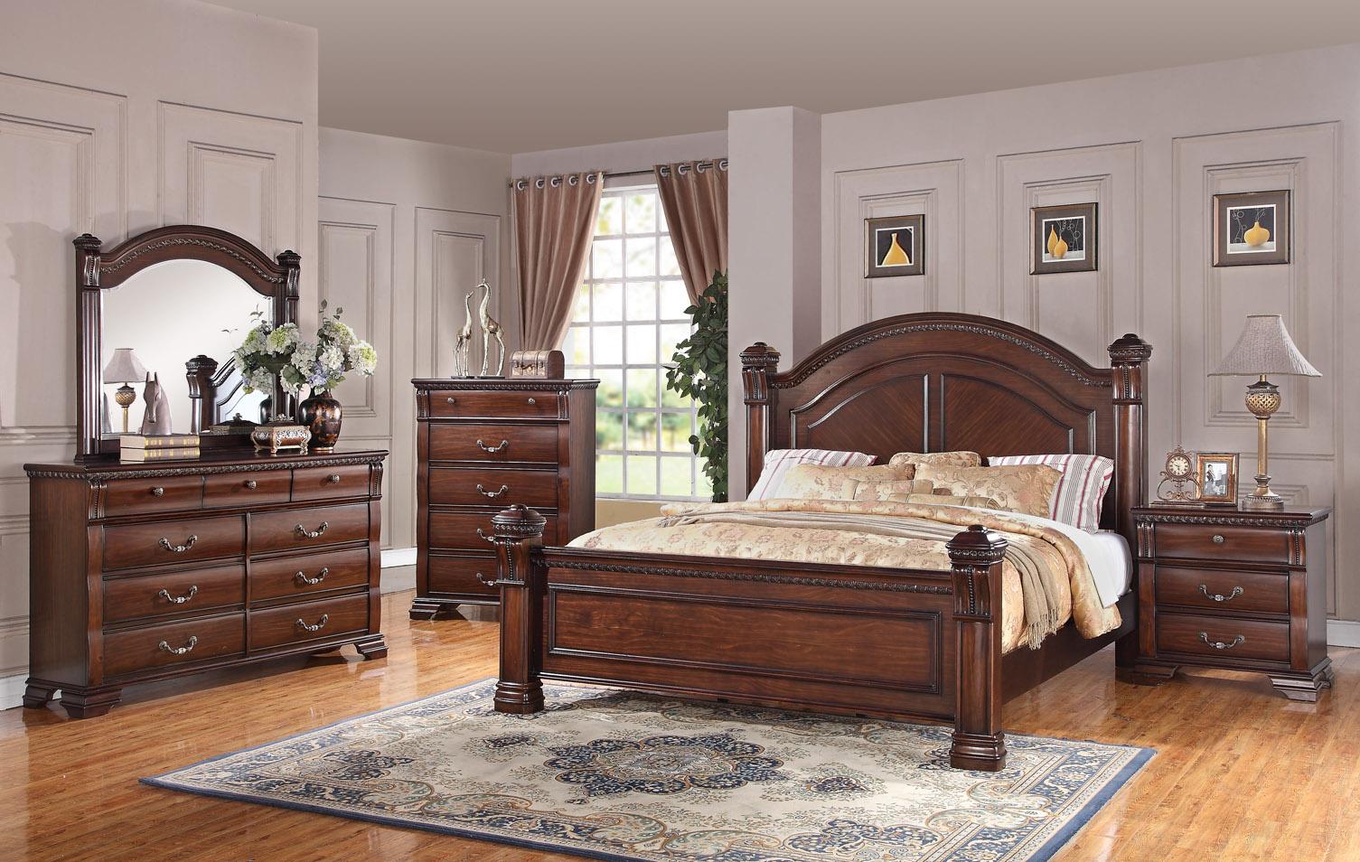 Austin Group Isabella 52760H+60F+60R Traditional Queen Bed with Square
